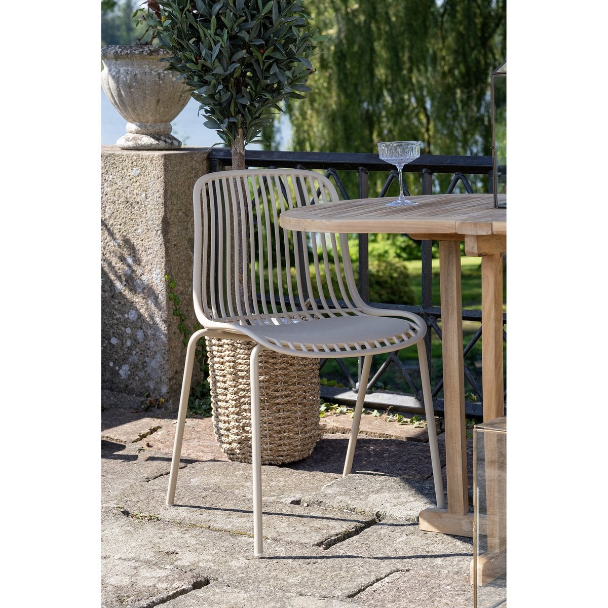 Branson Garden Chair - Sand, Stackable, 55x46.5x82 cm - Set of 4