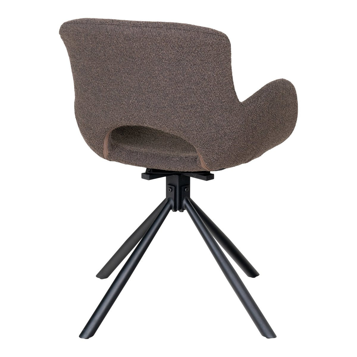 Amorim Dining Chair - Mushroom Bouclé, Black Swivel Base - Set of 2