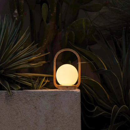Skye Light Brown Wooden Cordless Lamp | Rechargeable, Dimmable & 3 Light Modes