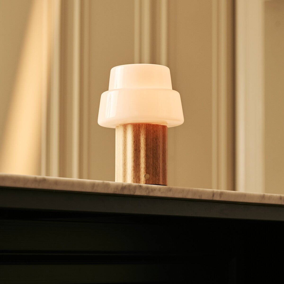 Laurent Light Brown Rechargeable Table Lamp | Up to 100 Hours of Light, Versatile & Wood