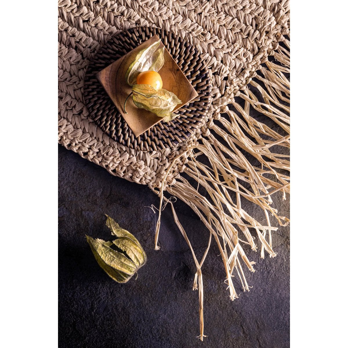 Rattan Coaster - Natural Brown Handwoven Tropical Drink Coaster