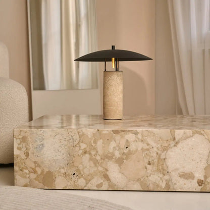 Travertine Table Lamp - Modern Accent Lamp with GU10 Light