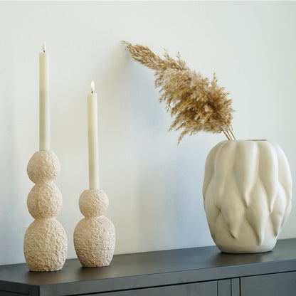 Candle Holder - Candle Holder, cement, natural, set of 2