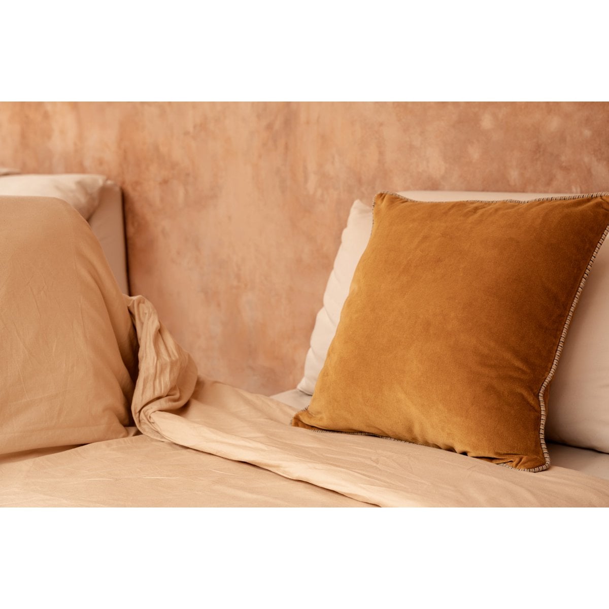 Velvet Cushion Cover - Mustard Yellow Decorative Pillow - 50x50