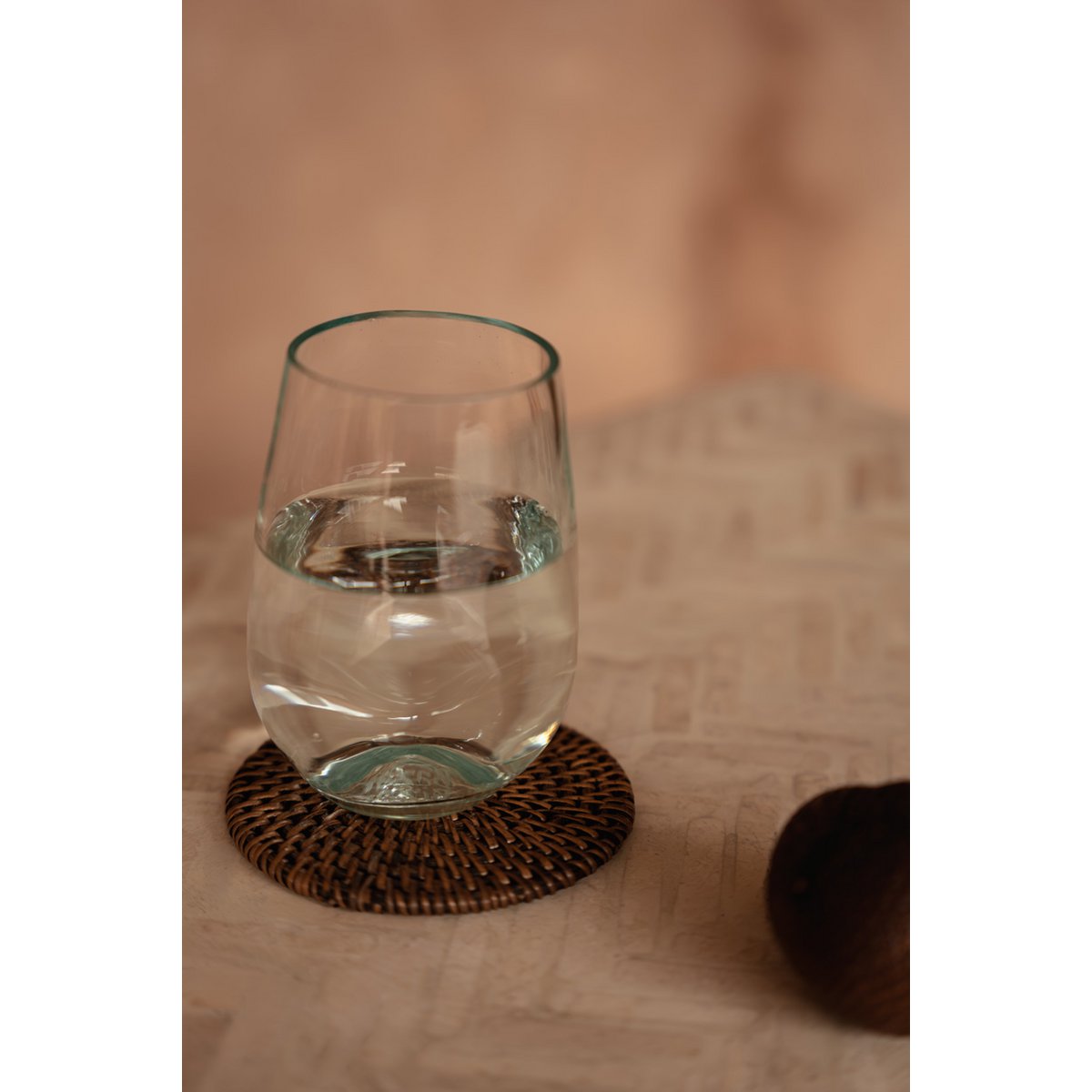 Rattan Coaster - Natural Brown Handwoven Tropical Drink Coaster