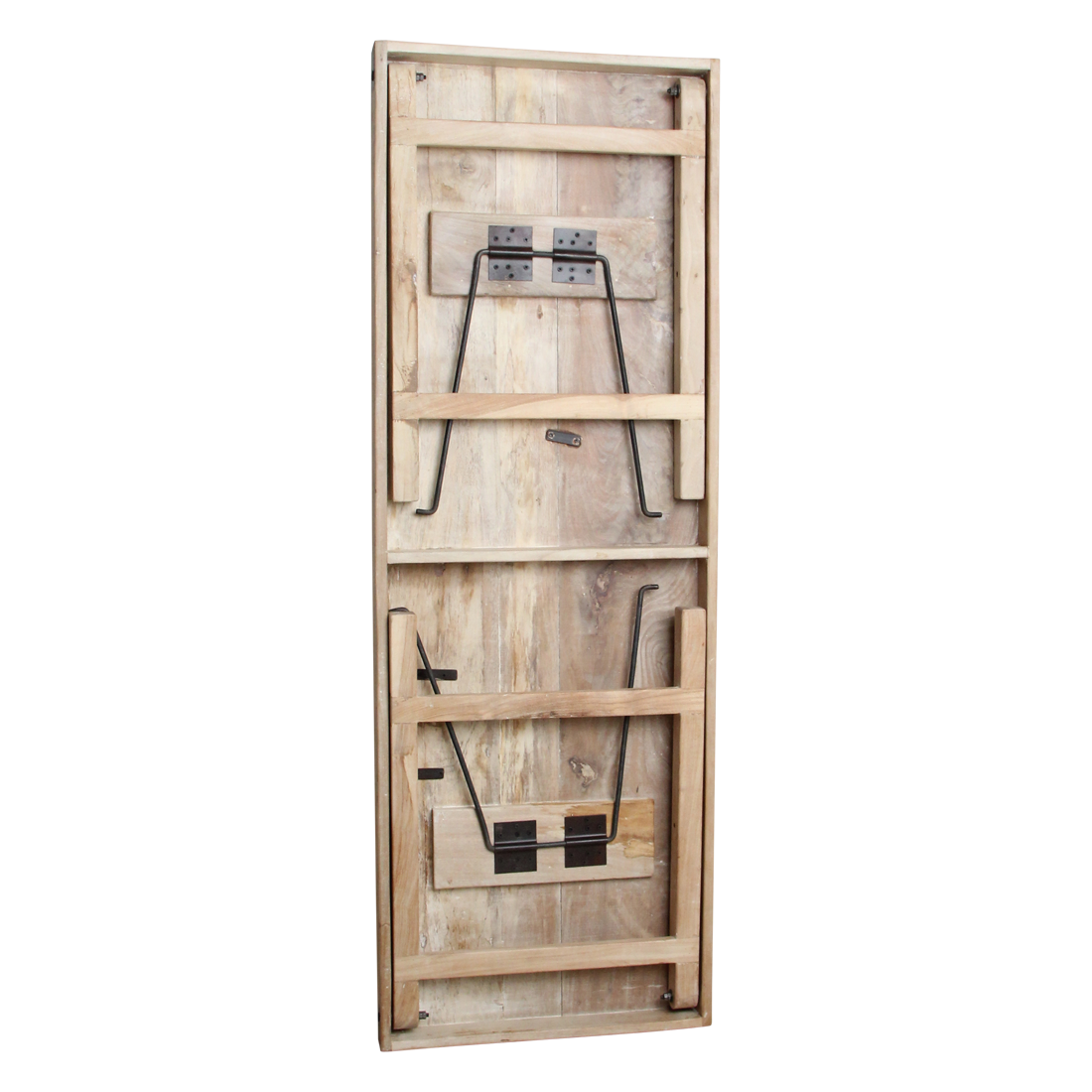 Limewash Reclaimed Wood Dining Table - Rustic Folding Market Board