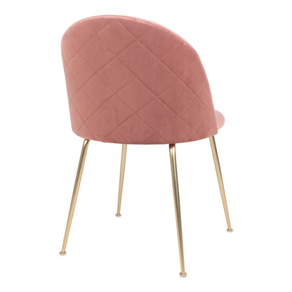 Geneve Dining Chair - Velvet, Steel, Rose - Set of 2