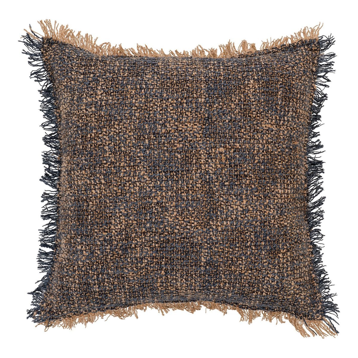Cotton Blend Cushion - Blue and Yellow Throw Pillow - 45x45 cm