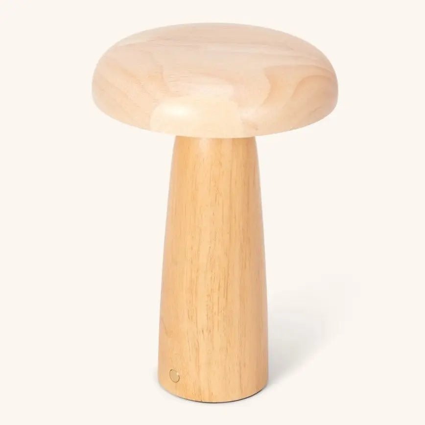 Wooden Table Lamp Light Brown | Cordless Rechargeable Dimmable