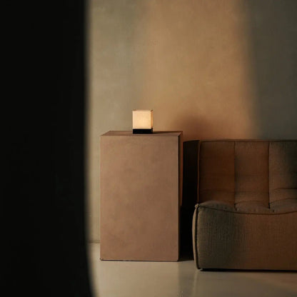 Zano Black Wireless Lamp with Battery | Linen Blend, LED & Three Light Modes