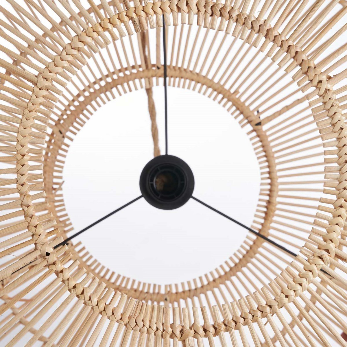 Rattan Pendant Light - Natural Woven Lampshade - Large