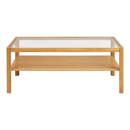 Lourmarin Coffee table, oak/oak veneer/tempered glass, natural, 110x60x45 cm