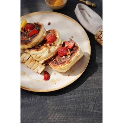 Ceramic Salad Plate - White & Gold Accent, Portuguese Design