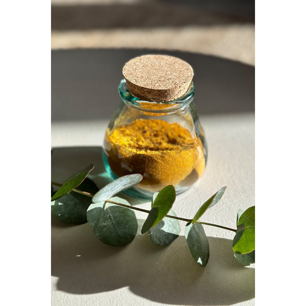 Blue Glass Pot with Cork Lid - Large | Kitchen Storage & Decor