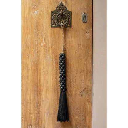 The Wooden Beads with Cotton Tassel - Black