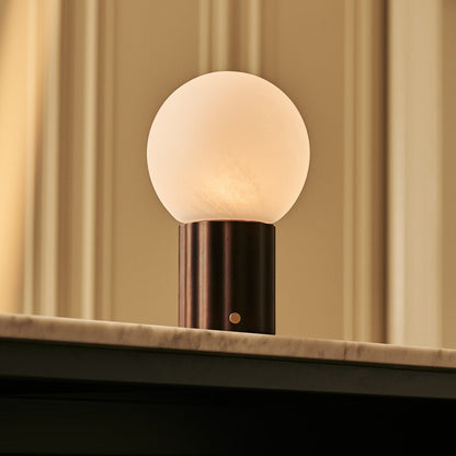 Wood Rechargeable Table Lamp - Dark Brown Cordless Lamp with 3 Light Colors