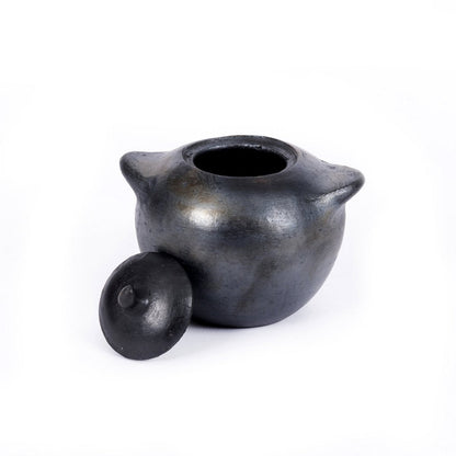 Terracotta Storage Jar - Large Burned Kitchen Container with Lid