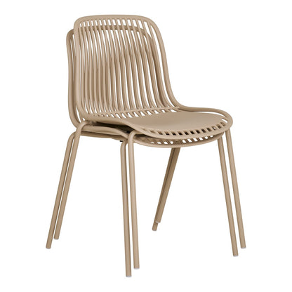 Branson Garden Chair - Sand, Stackable, 55x46.5x82 cm - Set of 4