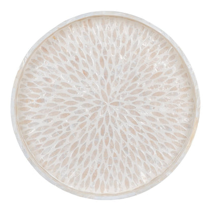 Tray - Tray, bamboo/capiz, beige, 40x40x3,5 cm