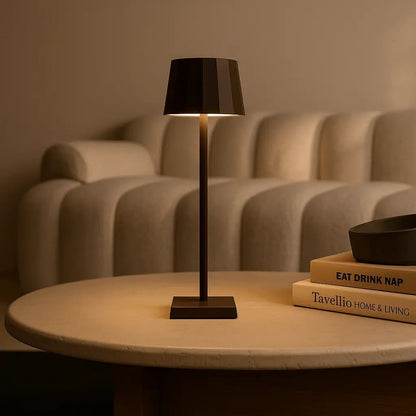 Wouter Mocha Brown Rechargeable Table Lamp | Wireless Charging & 120-Hour Battery Life