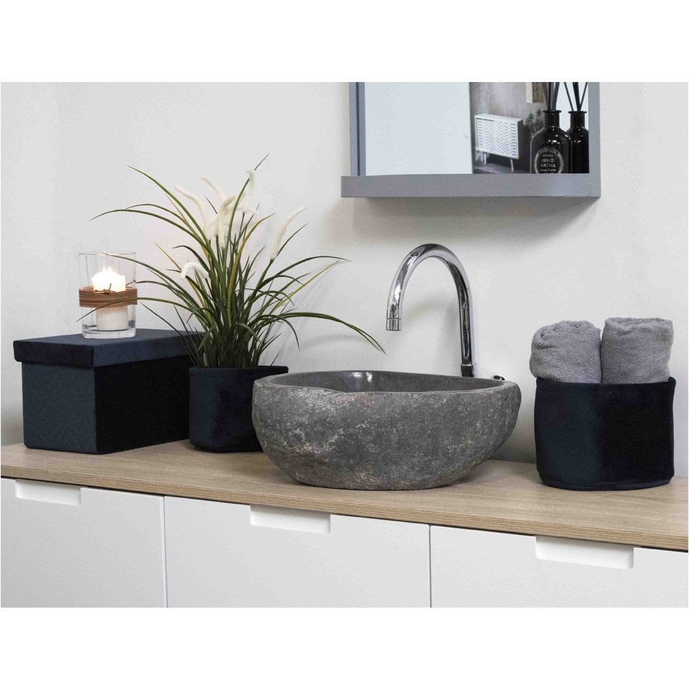 Donau Riverstone Sink - Natural Stone, 40x35x15cm