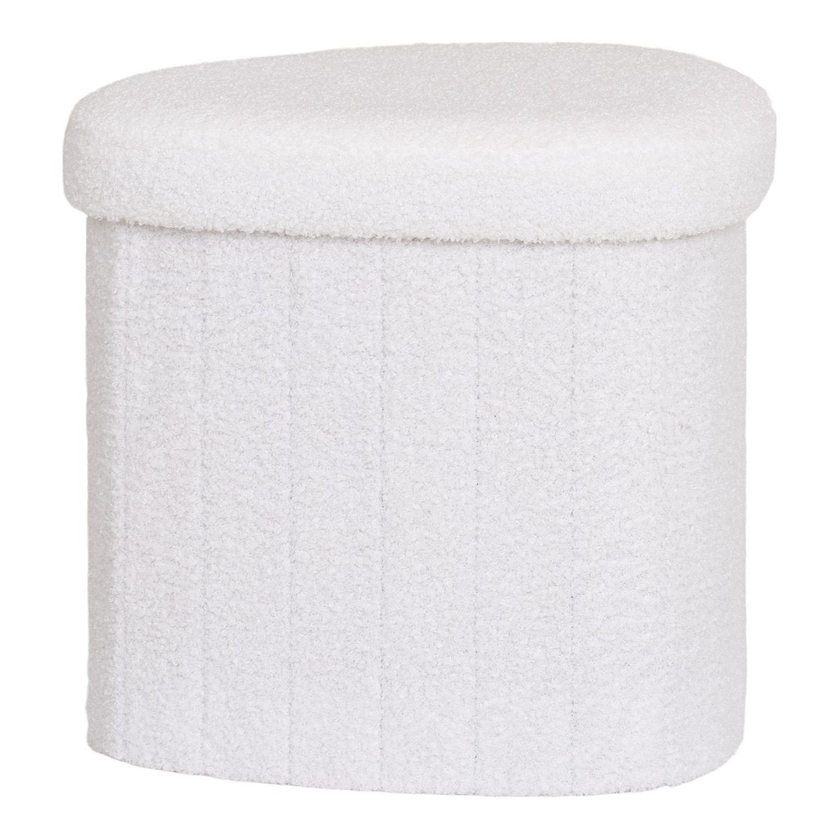 Medford Pouf - White, Polyester/Foam/Plywood, 36.5x42.5x37.5 cm