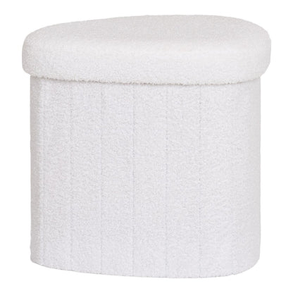 Medford Pouf - White, Polyester/Foam/Plywood, 36.5x42.5x37.5 cm