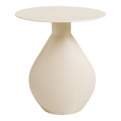 Metal Side Table - Off-White Enamel, Round, 36x40 cm