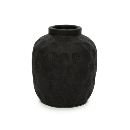 Terracotta Vase - Black Trendy Vase for Home Decor - Medium