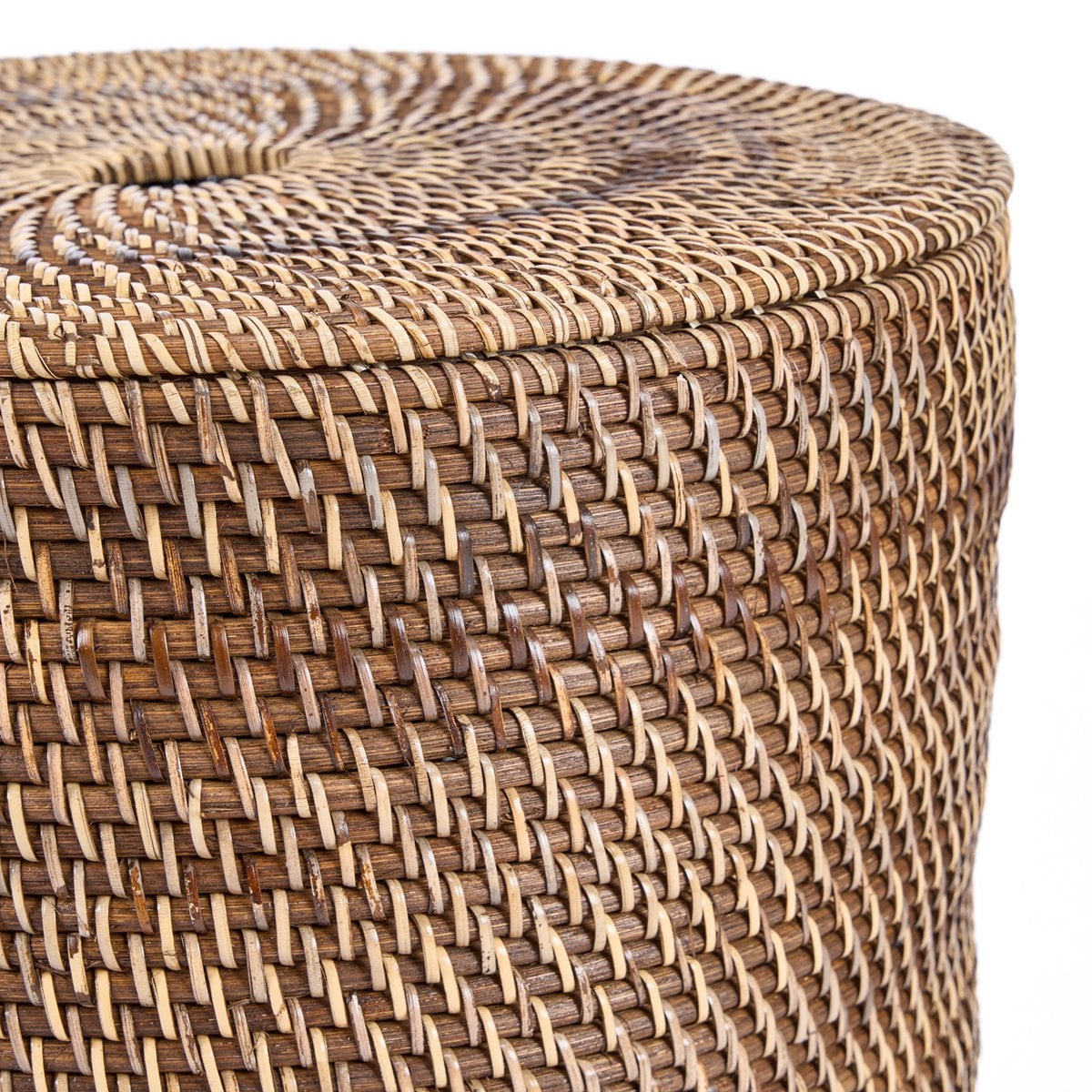 Rattan Laundry Basket - Natural Brown Woven Storage