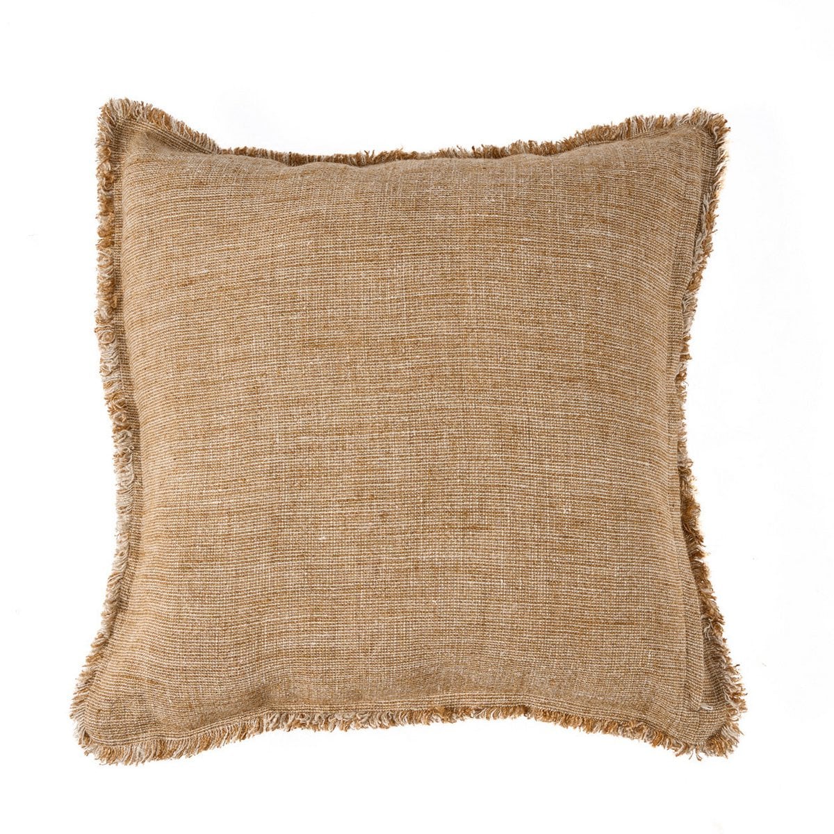 Le Housse d'Ornement Frangé du Sahara - Marron Naturel - 50x50