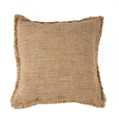 Le Housse d'Ornement Frangé du Sahara - Marron Naturel - 50x50