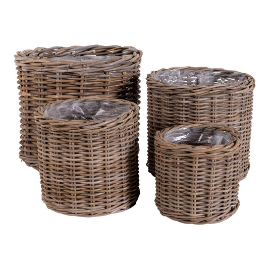 Σετ Καλαθιών Αποθήκευσης από Rattan - Kubu, 4 Μεγέθη με Επενδύσεις