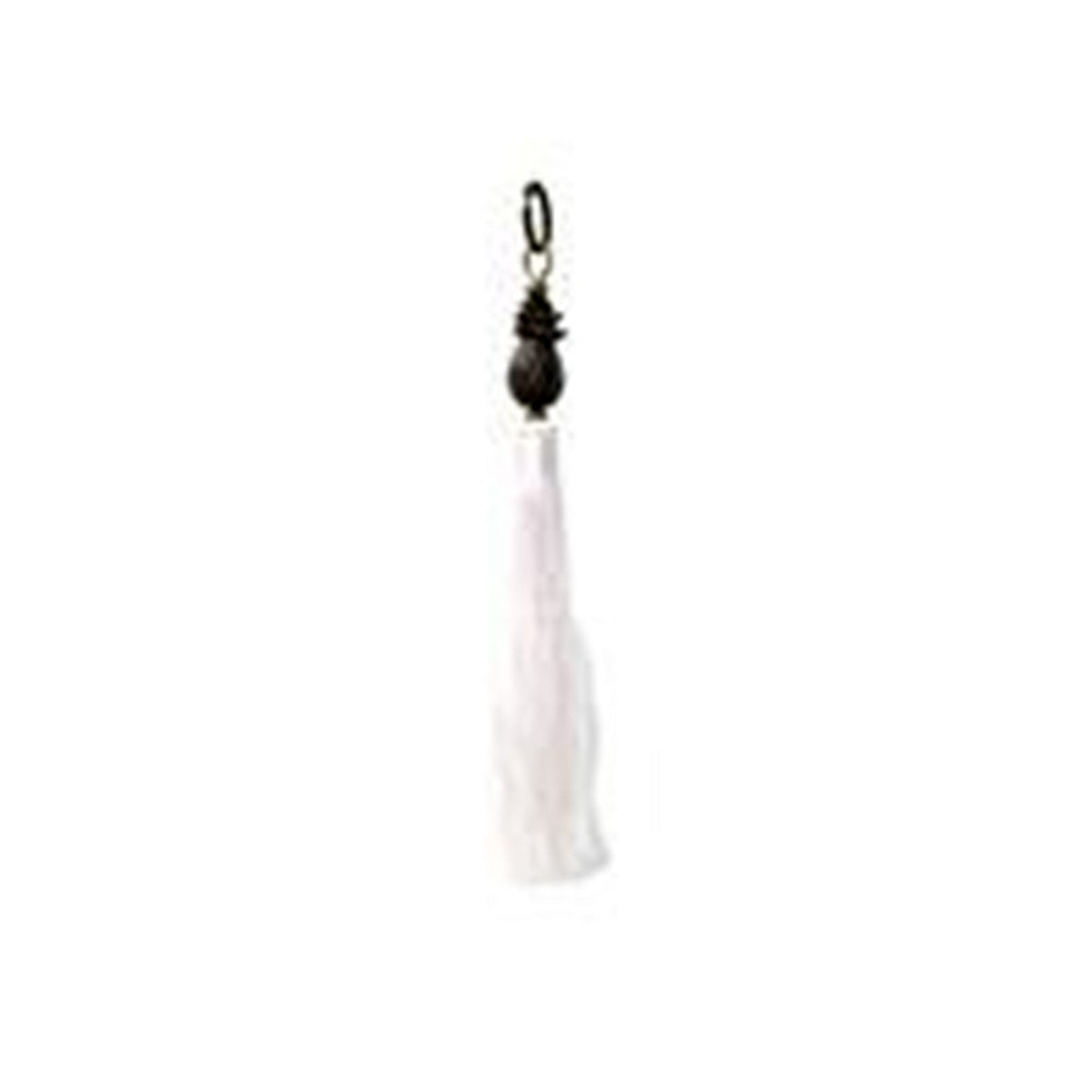 Cotton Pineapple Keychain – White Knotted Tassel Charm
