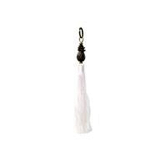 Cotton Pineapple Keychain – White Knotted Tassel Charm