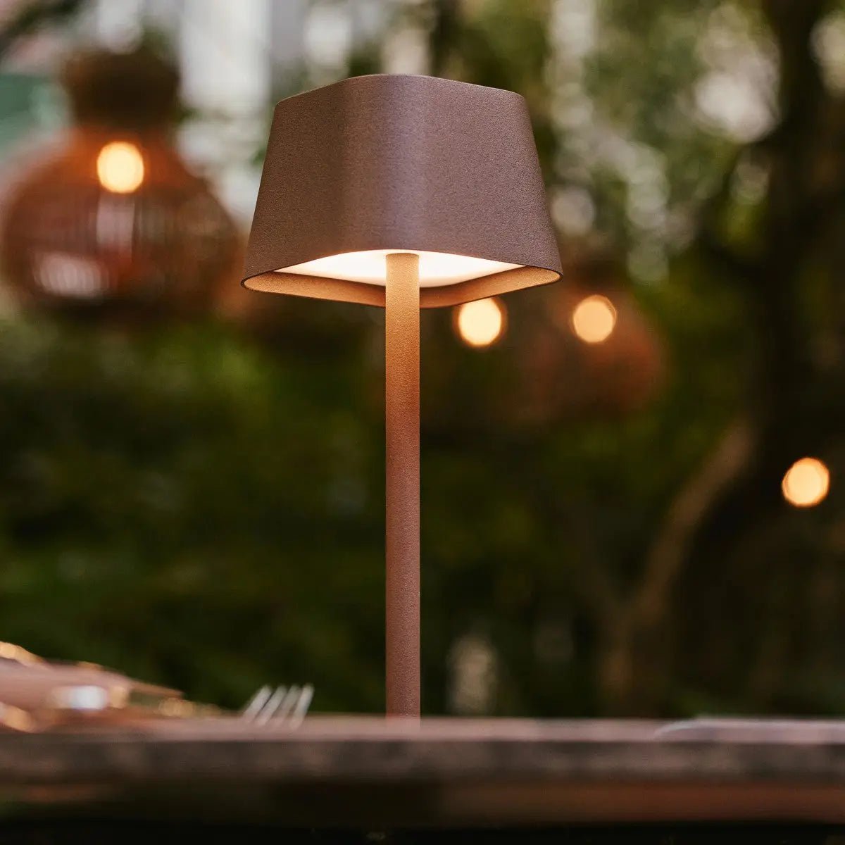 Cordless Table Lamp - Mocha Brown Rechargeable Dimmable Lamp