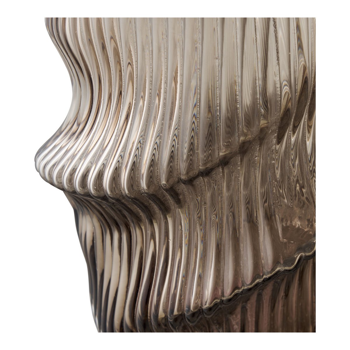 Glass Vase – Brown Mouth Blown Decorative Vase, 17x25 cm