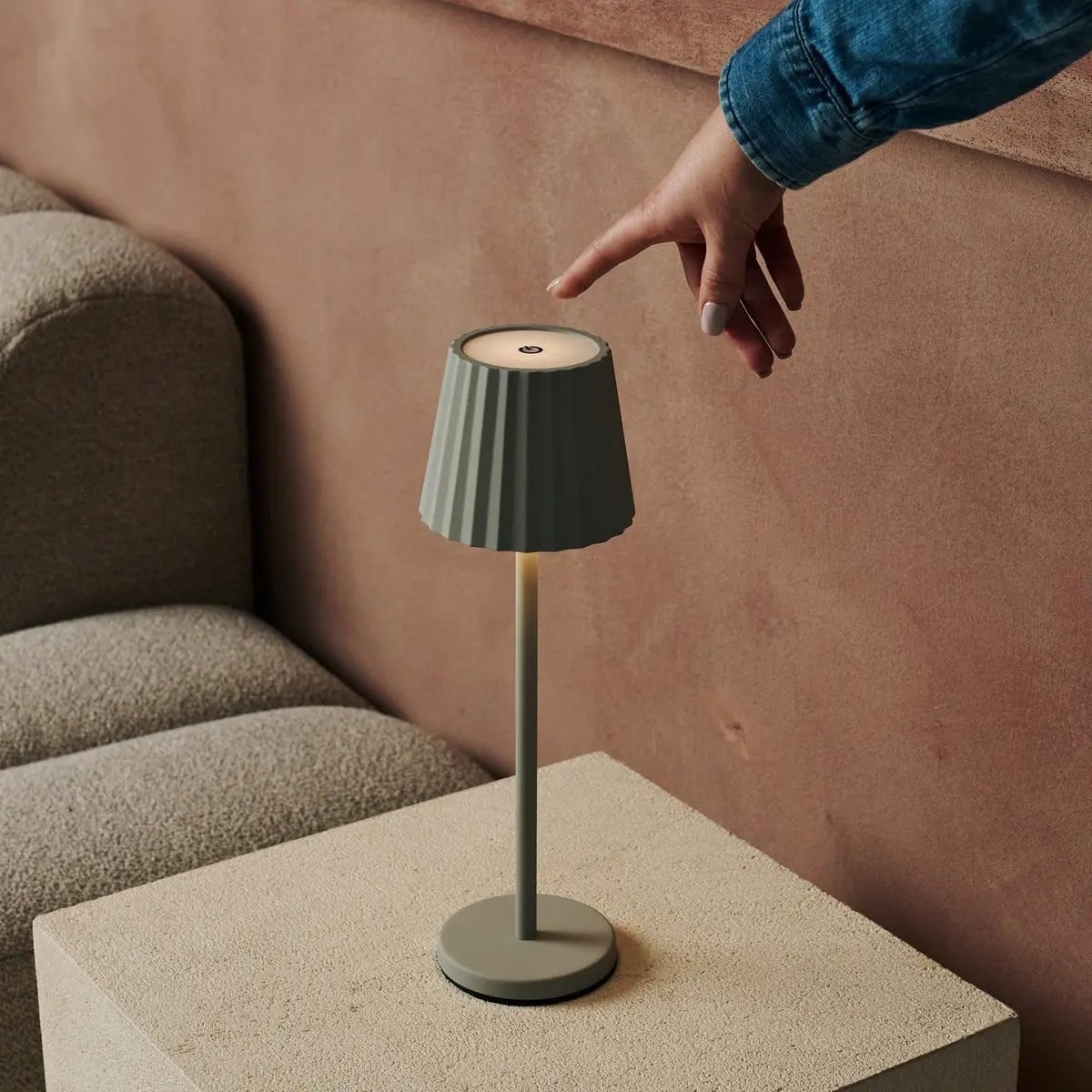 Shadow Grey Rechargeable Table Lamps with Wireless Charging Station