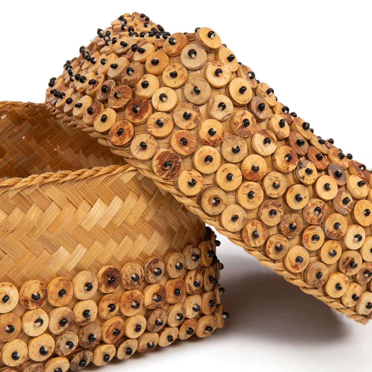 Coconut Shell Storage Basket – Natural Woven Basket, Medium