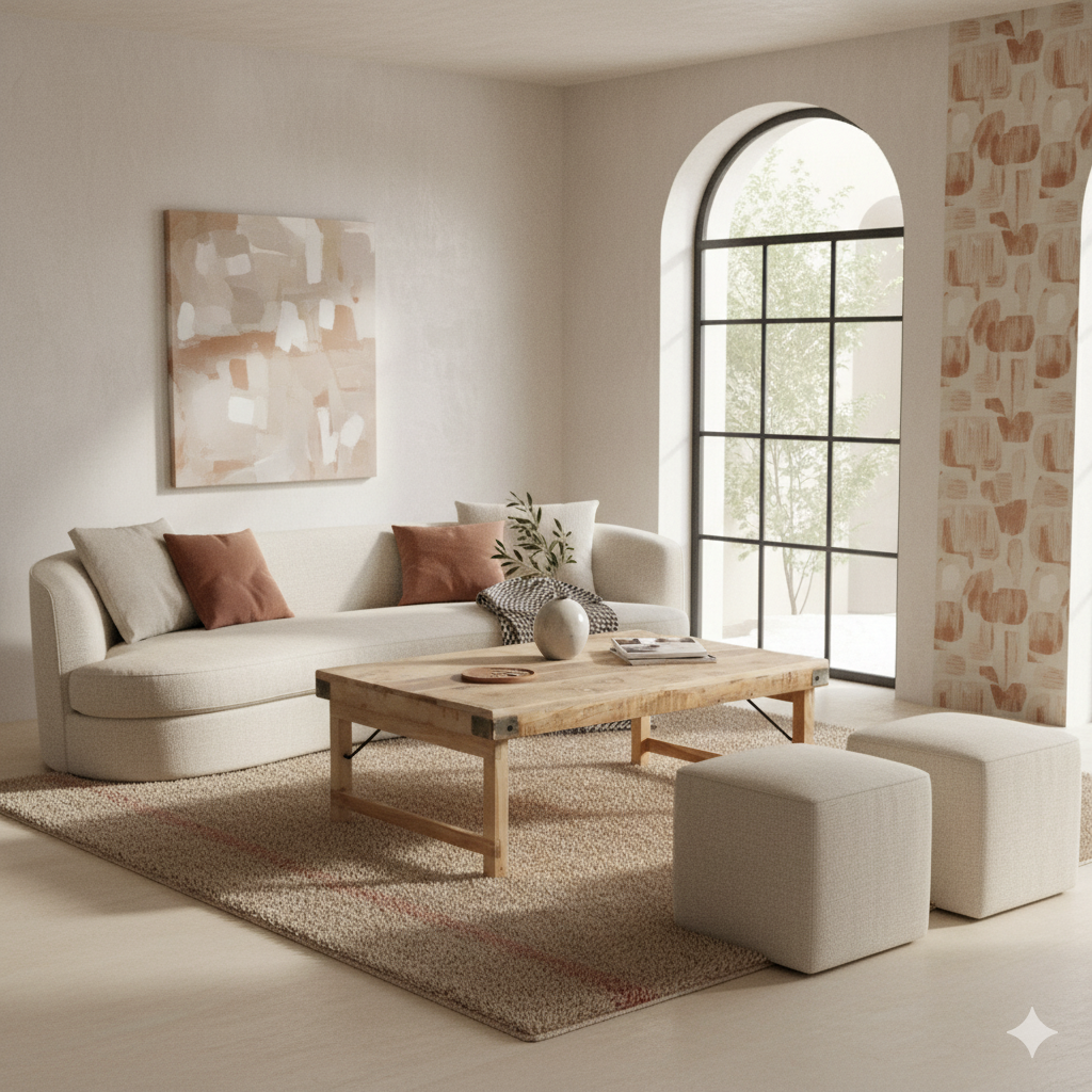 Limewash coffee table foldable