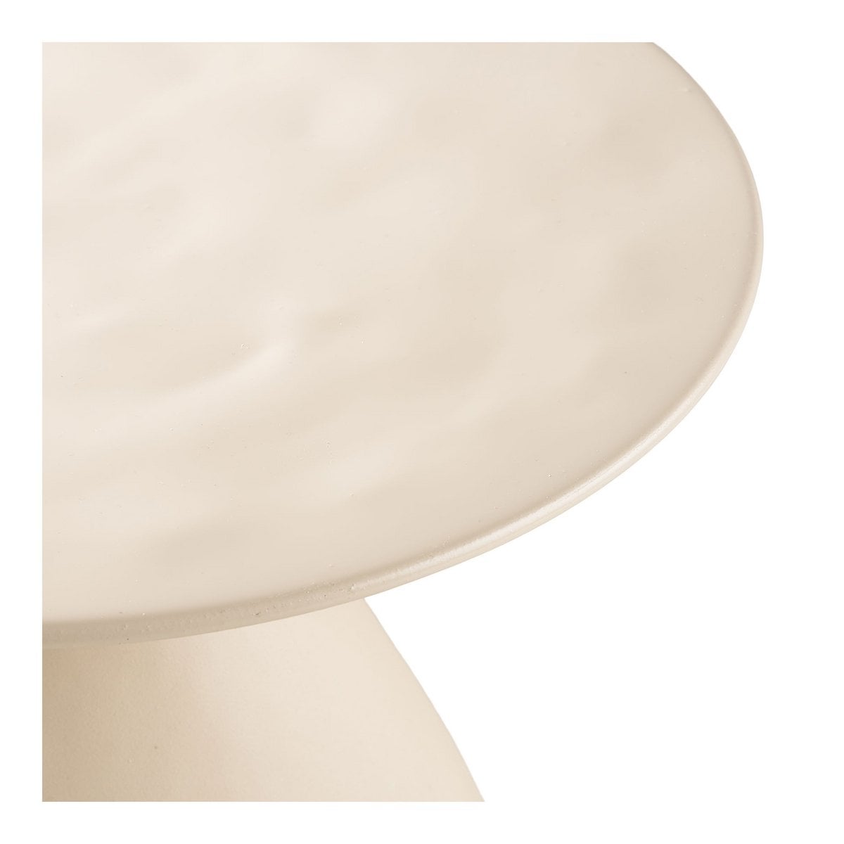Metal Side Table - Off-White Enamel, Round, 36x40 cm