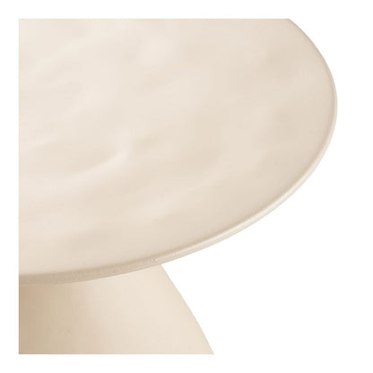 Metal Side Table - Off-White Enamel, Round, 36x40 cm