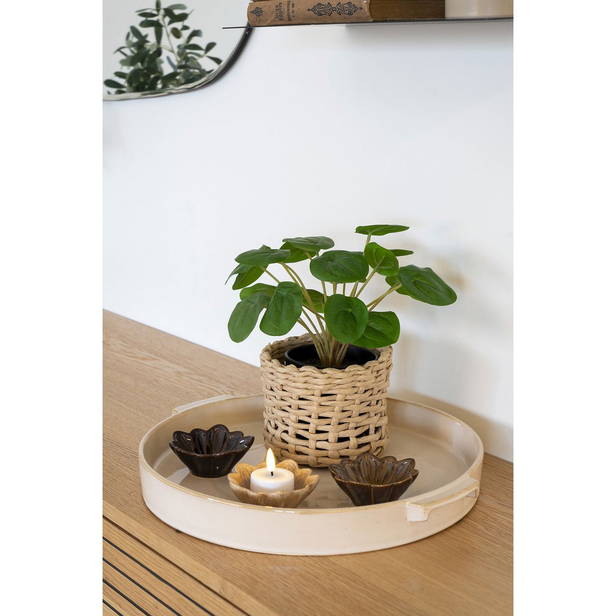 White Ceramic Tray - Minimalist Serving & Decorative Tray