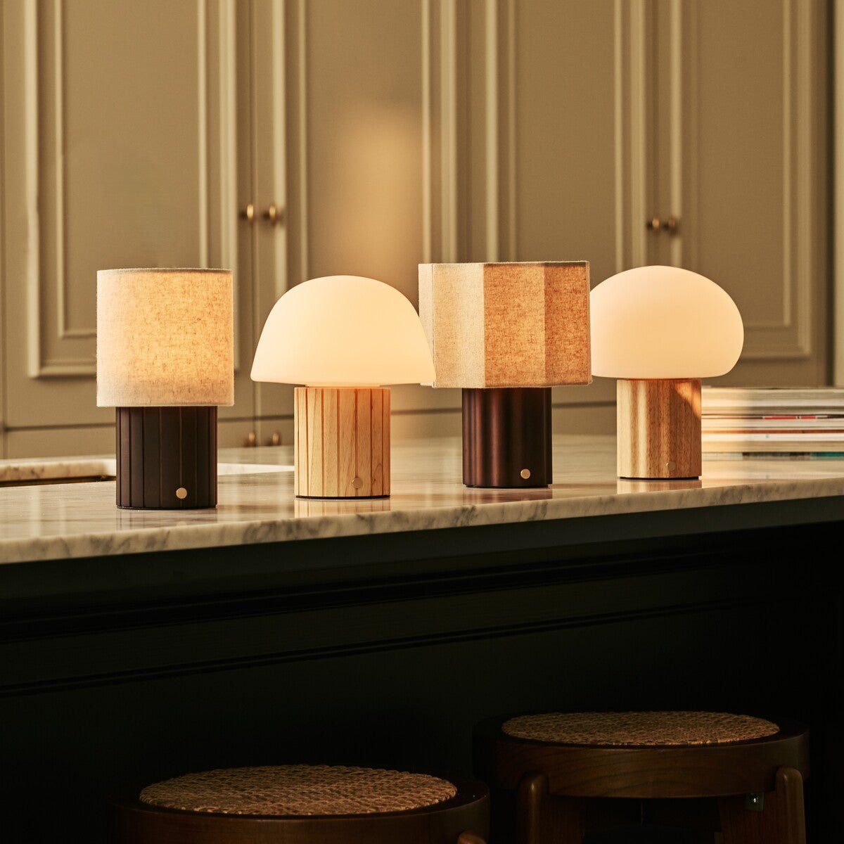 Lex Light Brown Rechargeable Table Lamp | Stylish, Cordless & 3 Light Modes