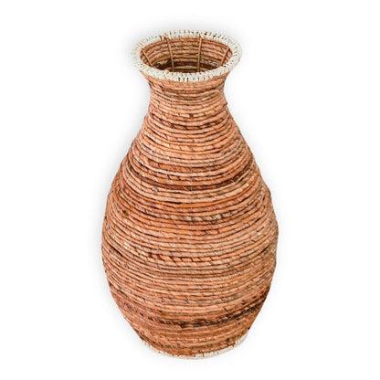 Banana Fiber Vase - Tall Decorative Floor Vase for Dried Botanicals