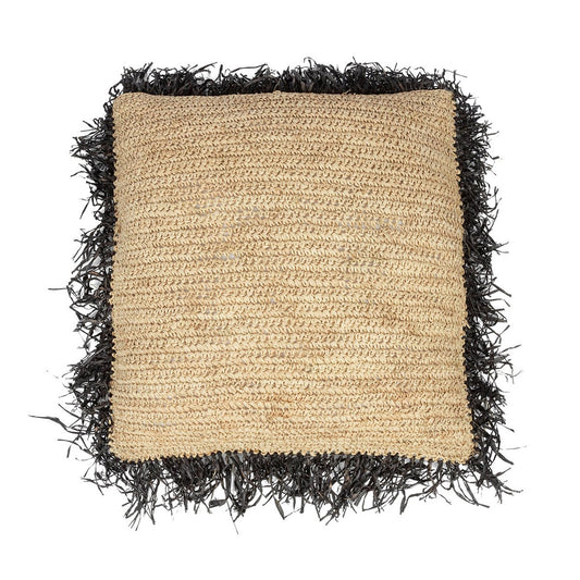 La Houssure d'Oreiller en Rattan - Naturel Noir - 60x60