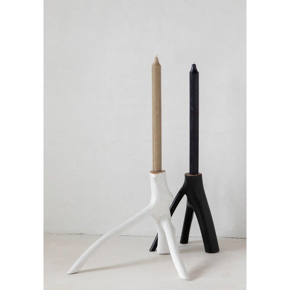 White Twig Candle Holder - Triple Candle Design
