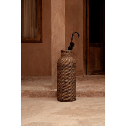 Rattan Umbrella Basket Colonial Style - Natural Brown