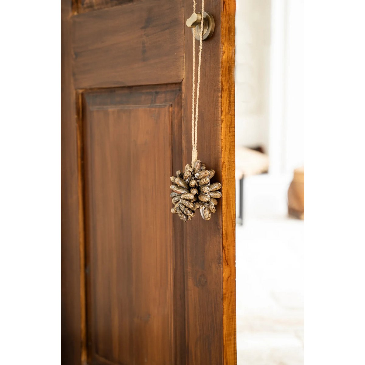 Cowrie Shell Tassel - Brown Coastal Decor