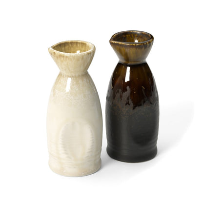 Ceramic Saké Pourer - White Honey Glaze - Elegant Japanese Carafe
